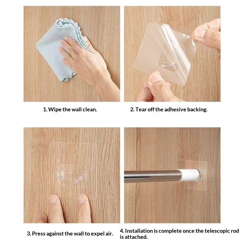 Boorvrije Transparante Zelfkle - Curtain Rods recensie en prijs