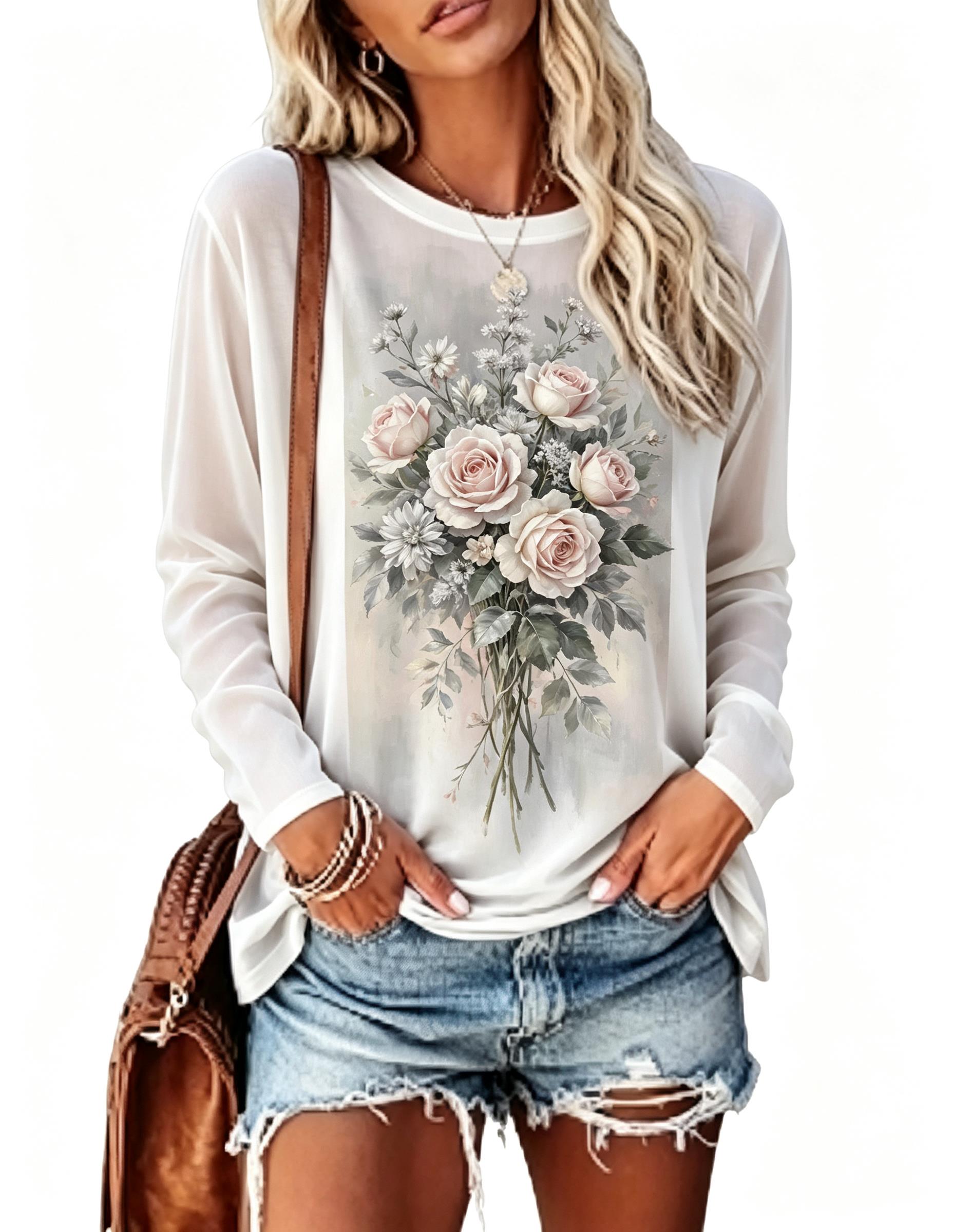 Dames T-shirt met lange mouwen - Wallpaper recensie en prijs