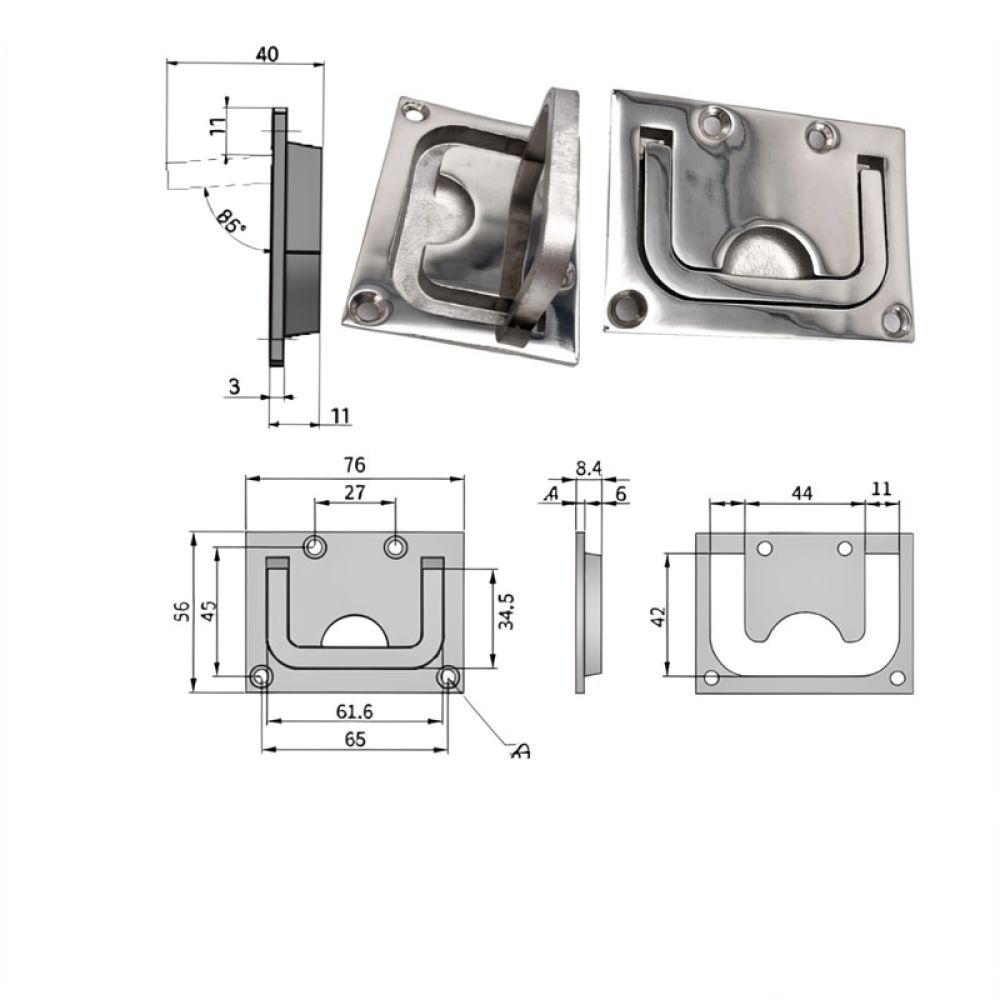 Roestvrijstalen 316 inbouw rin - Door Handle recensie en prijs